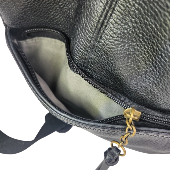 THE SAK Iris Black Pebbled Leather Adjustable Crossbody Purse Shoulder Bag Purse - Picture 6 of 16